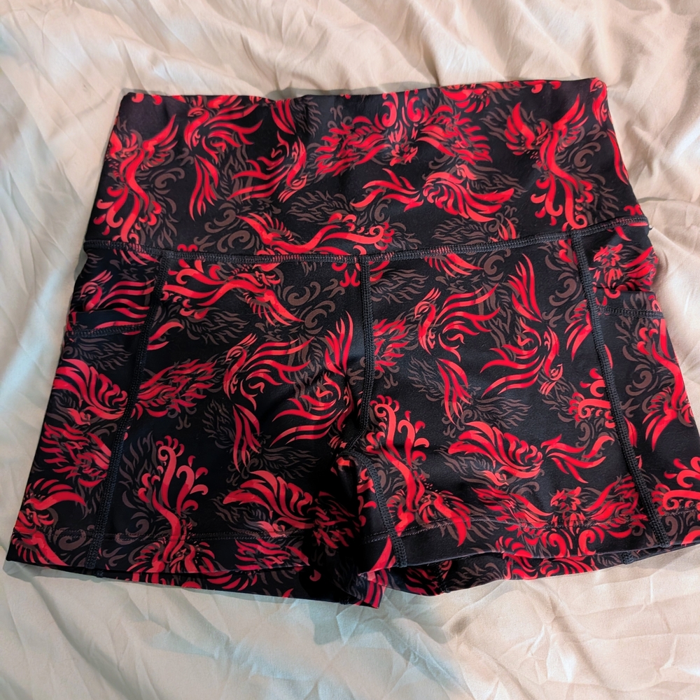 Constantly Varied Gear Red and Black Swirl Shorts